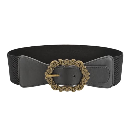 CHIC DIARY Damen Breiter Stretchgürtel Vintage Elastischer Taillengürtel Kleidgürtel Dekorativer Gürtel für Jeans Kleid von CHIC DIARY