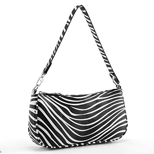 CHIC DIARY Damen-Tragetasche, klein, Kroko-Clutch, Handtasche, Schulter-Handtasche mit Reißverschluss, zebra, Einheitsgröße von CHIC DIARY