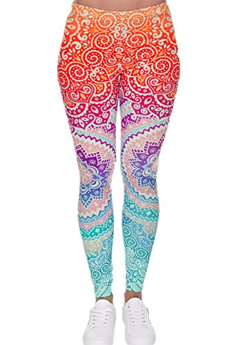 CHIC DIARY Leggings Damen Bunte Sporthose Frauen Sport Yoga Training Joggen Fitness Leggins Streetwear Strumpfhose von CHIC DIARY