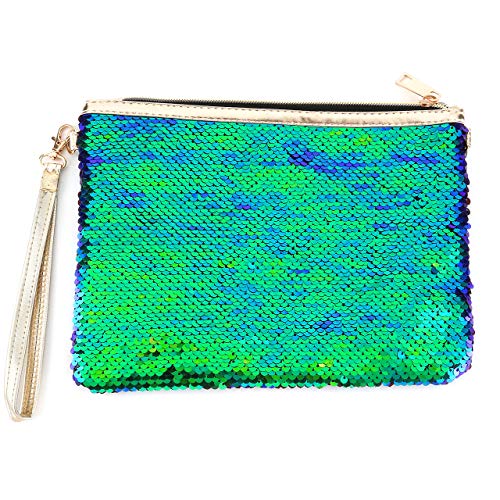 CHIC DIARY Mini Pailletten Handtasche Damen Mädchen Tasche Kleingeldbörse Kosmetiktäschchen Klein Glitzer Clutch Abendtasche von CHIC DIARY