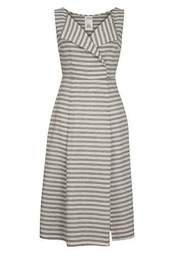 CHIC STAR Damenkleid aus Leinen mit Streifen, Khaki, Groß CHIC STAR Damenkleid aus Leinen mit Streifen, Khaki, Groß von CHIC STAR