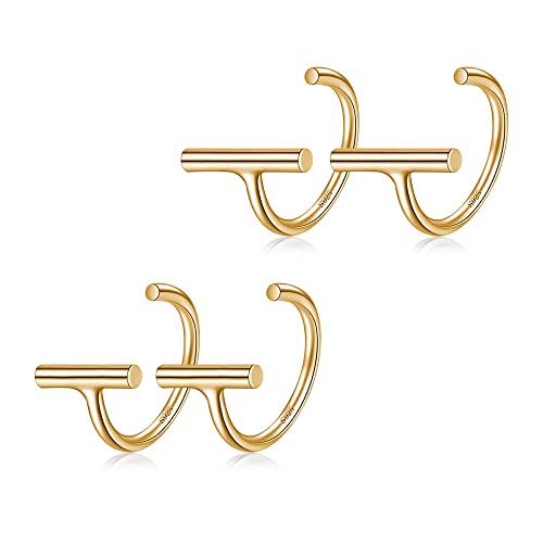 CHIC & ARTSY Halbe Creolen 925 Sterling Silber Huggie Ohrringe für Frauen - Kleine Hugger Hug Creolen von CHIC & ARTSY