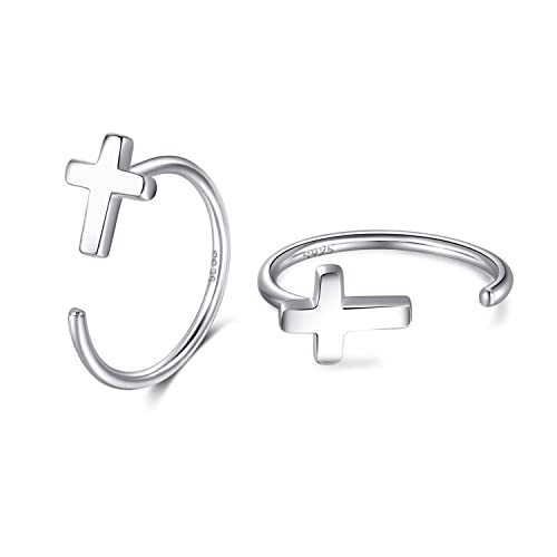 CHIC & ARTSY Creolen Ohrringe 925 Sterling Silber Halb Ohrringe Creolen Ohrringe Klein Kreolen Ball Huggie Hoops Halb Knorpel Ohrringe Hängend für Damen Mädchen von CHIC & ARTSY