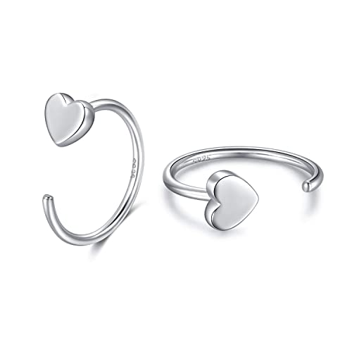 CHIC & ARTSY Creolen Ohrringe 925 Sterling Silber Halb Kreolen Ball Huggie Hoops Knorpel Hängend für Damen Mädchen von CHIC & ARTSY