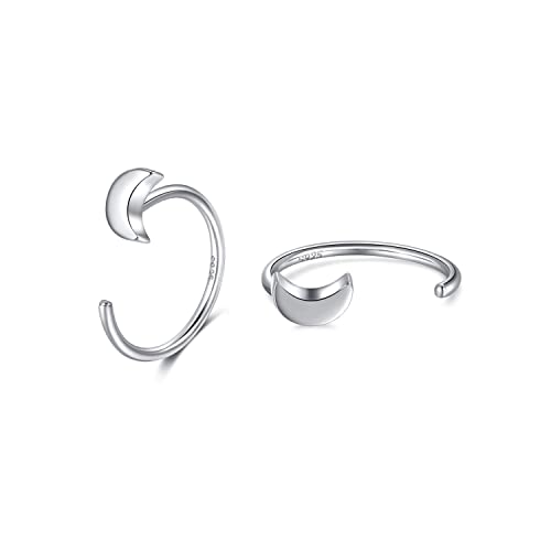 CHIC & ARTSY Creolen Ohrringe 925 Sterling Silber Halb Ohrringe Creolen Ohrringe Klein Kreolen Ball Huggie Hoops Halb Knorpel Ohrringe Hängend für Damen Mädchen von CHIC & ARTSY