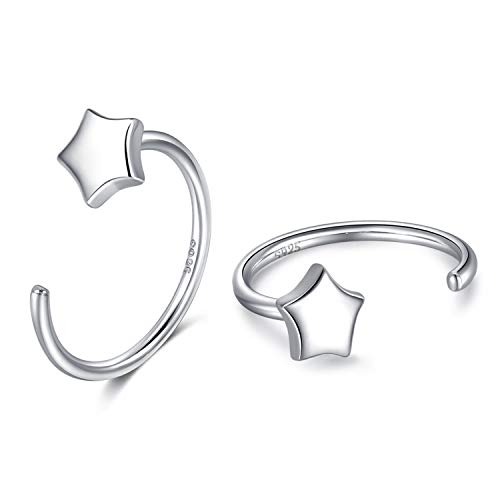 CHIC & ARTSY Creolen Ohrringe 925 Sterling Silber Halb Kreolen Ball Huggie Hoops Knorpel Hängend für Damen Mädchen von CHIC & ARTSY