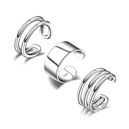 CHIC & ARTSY 3Pcs Ear Cuff Set Damen Ohrmanschette Ohrringe 925 Sterling Silber Earcuffs Set Helix Knorpel Ohrmanschette Ohne Ohrloch Wickelohrring Fakepircings Ohr Cuffs Ohrklemme von CHIC & ARTSY