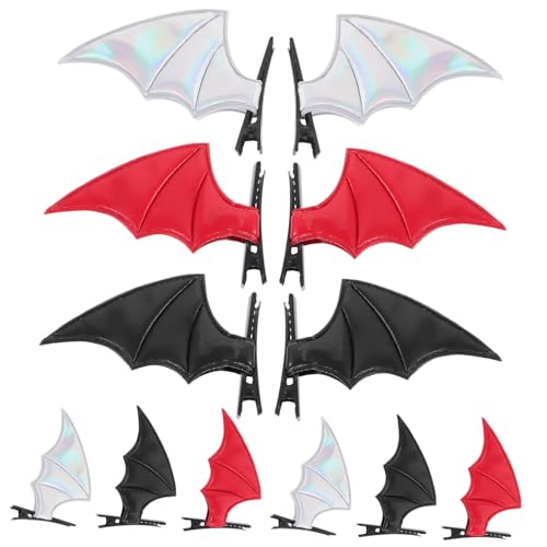 CHICAMPERA 12stücke Pu Leder Fledermaus-haarspangen Für Frauen Teufelsflügel Haaraccessoires Für Partys Festivals Und Alltag Einzigartiges Haarschmuck von CHICAMPERA