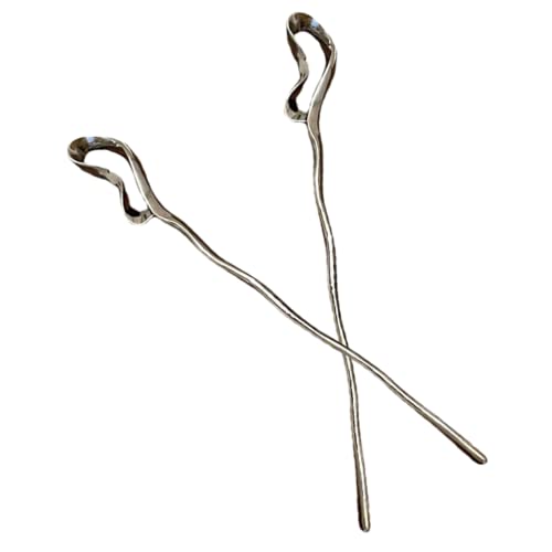 CHICAMPERA 2 Stck Chinesische Haarnadeln aus Metall Dekorative Haarstäbchen für Damen Glatte Oberfläche Vielseitiger Haarschmuck für Partys Hochzeiten und Alltagsfrisuren von CHICAMPERA