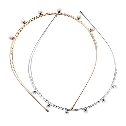 CHICAMPERA 2 Stck Rhinestone und Perlen Stirnband Damen Elegantes Braut Haaraccessoire Vintage Schmuck für Hochzeit Party Geburtstag Festliches Haarschmuck für Frauen und Mädchen von CHICAMPERA