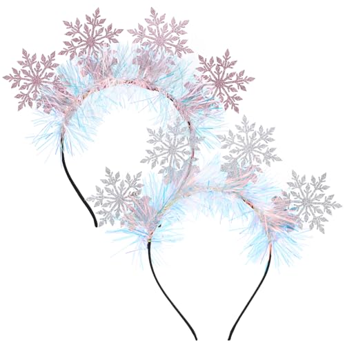 CHICAMPERA 2 Stk. Weihnachtlicher Haarreif mit Funkelnden Schneeflocken aus Robustem Filz Vielseitig für Weihnachten Geburtstage Silvester und Festlichkeiten Bequem und Modisch für Damen und von CHICAMPERA