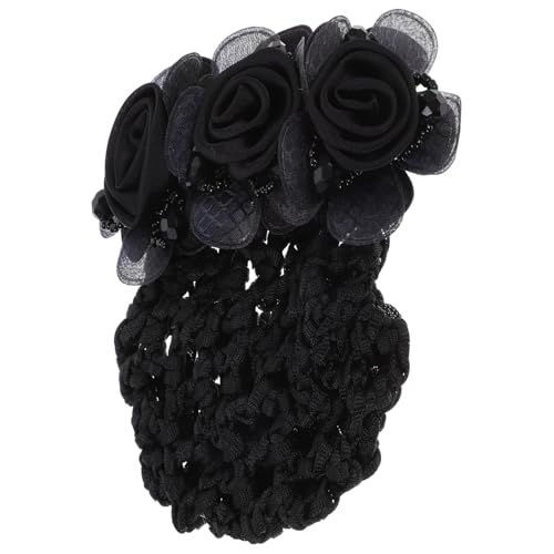 CHICAMPERA 2 Stück Blumen Haarnetz für Dutt Damen Haargummi mit Netz Haarnetz für Ballett Dutt Frisur Atmungsaktiv Schlichtes Design Geeignet für Krankenschwestern Stewardess und Alltag von CHICAMPERA