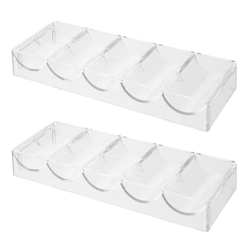 CHICAMPERA 2stücke Transparente Acryl Poker Chips Aufbewahrungstrays Mit Kapazität Klarer Chips-Organizer Für Familienspiele Und Partys Für Optimale Sichtbarkeit Und Effiziente von CHICAMPERA