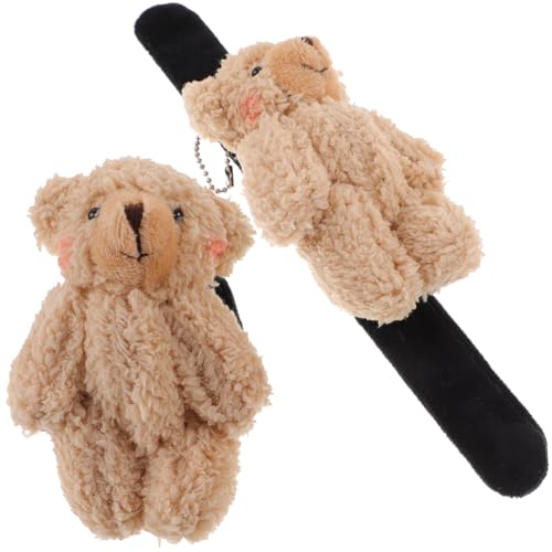 CHICAMPERA 2 Stück Plüsch Slap Armbänder mit Niedlichen Bären für Fuzzy Bequem für Partys und Leicht und Tragbar für Jung und Alt von CHICAMPERA