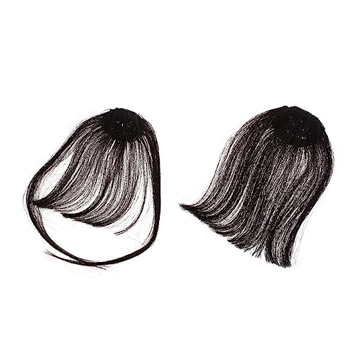 CHICAMPERA 2 Stück Teiliges Clip in Haarfransen aus Echtem Haar Leichte Natürliche Damen Frontfransen mit Unsichtbarem Clip Einfach zu Tragen für Alltag Party und Hochzeit von CHICAMPERA