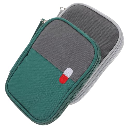 CHICAMPERA 2 Stück Teiliges Mini Medizin Aufbewahrungsset Tragbare Leichte Medikamententasche Kleine Organizer Tasche für Reise Camping Outdoor mit Robustem Verschleißfestem Material Große von CHICAMPERA