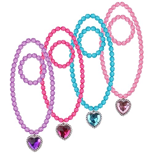 CHICAMPERA 4sätze Halskette Für Mädchen Schmuckset Mit Armband Prinzessin Für Kindertanzpartys Spielepreise Oder Alltag Einzigartiges Design Und Exquisiter Detailverzierung von CHICAMPERA