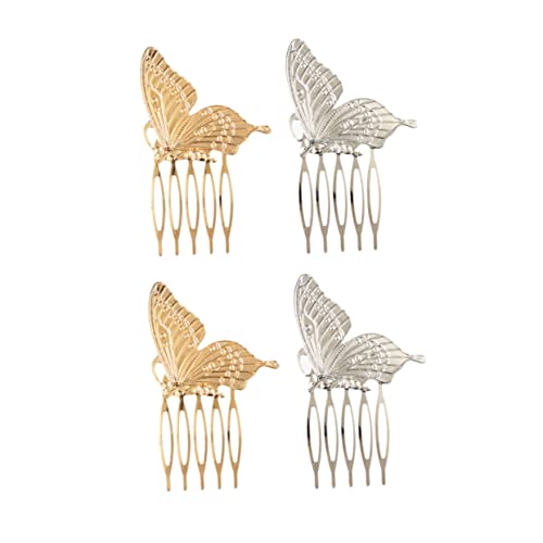 CHICAMPERA 4 Stück Teiliges Metall Haarspangen Schmetterlingsform Haarklammern für Damen Party Hochzeitsfest Frisuren Styling Gold und Silber von CHICAMPERA