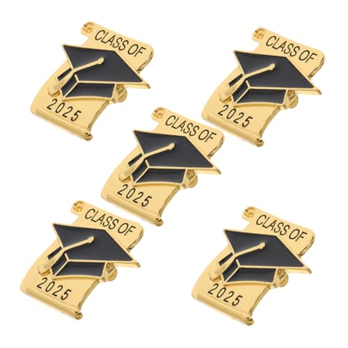 CHICAMPERA 5stücke Metall-abschlusskappen-brosche Dekorative Anstecknadel Für Kleidung Und Taschen Abschlussfeier- Handgefertigte Zinklegierung-brosche Mit Abschlussabzeichen von CHICAMPERA