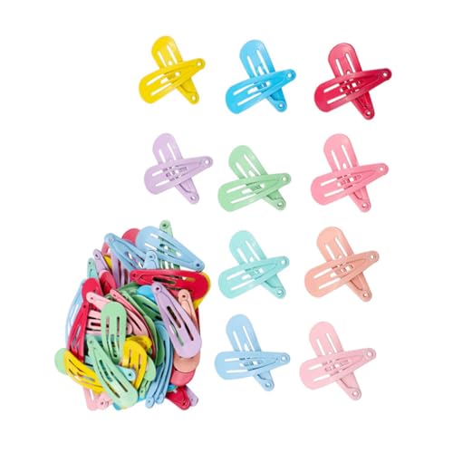 CHICAMPERA 50 Stück Teiliges Haarspangen Metall Snap Clips Candy Farben Bunte Haarklammern für Mädchen Alltag Fest Geschenkidee von CHICAMPERA
