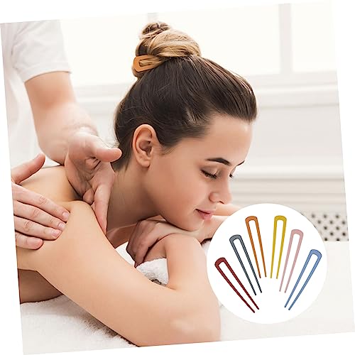 CHICAMPERA 6 Stück Teiliges Bunte U förmige Haarnadeln für Mädchen Leichte Haargabeln Eleganter Haarschmuck für Hochzeiten Partys Vielseitige Haarspangen für Straffe Zufällige Farbe von CHICAMPERA