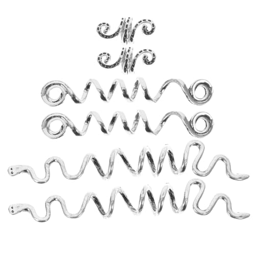 CHICAMPERA 6 Stück Teiliges Spiralförmige Haarspiralen Verstellbar für Dreadlocks und Flechtfrisuren Damen Mädchen Silberfarbene Haarspiralklammern von CHICAMPERA