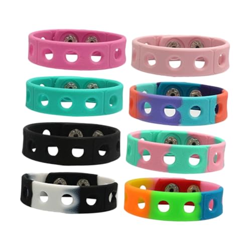 CHICAMPERA 8 Stück Teiliges Verstellbare Bunte Silikonarmbänder aus Elastischem Material Multifunktionale DIY Wristbands für Party Geburtstag Sport und Alltag Leicht und Komfortabel für von CHICAMPERA