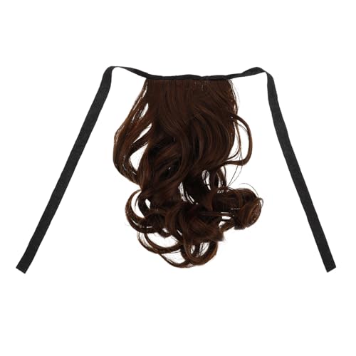 CHICAMPERA Bindbarer Leicht Gewellter Fake Ponytail in Hellbraun Clip in Haarteil Modische Kurze Pferdeschwanz Extension für Damen Natürlicher Look Einfach zu Befestigen Vielseitig für Jeden von CHICAMPERA