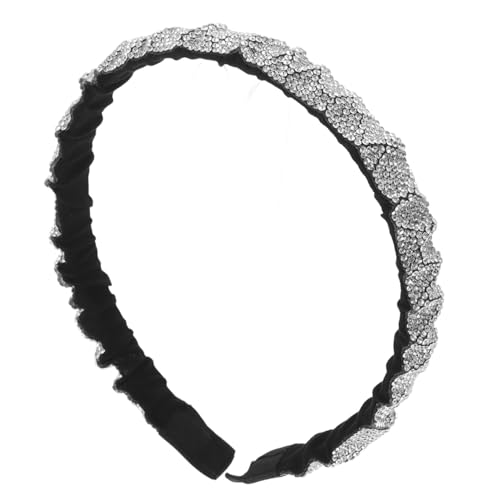 CHICAMPERA Flanell Haarband Damen Verstellbar mit Silbernen Strasssteinen Modisches Leichtes Stirnband für Frauen und Mädchen Eleganter Haarschmuck für Alltag und Besondere Anlässe von CHICAMPERA