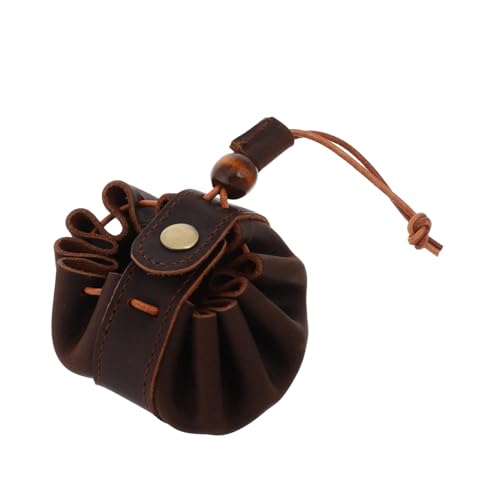 CHICAMPERA Vintage Handgefertigtes Leder-münzfach Mit Kordelzug Strapazierfähige Geldbörse Für Münzen Lippenstift Und Schlüssel Rustikales Design Für Damen Accessoire Für Unterwegs von CHICAMPERA