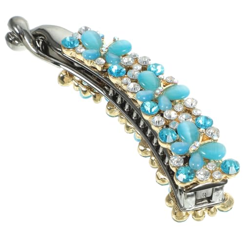 CHICAMPERA Glitzernder Strass Bananen Haarklammer für Frauen Vintage Haarschmuck mit Katzenaugen Stein Robuster Haarclip für Lockiges und Langes Haar Modischer Haarklammer für Party und von CHICAMPERA