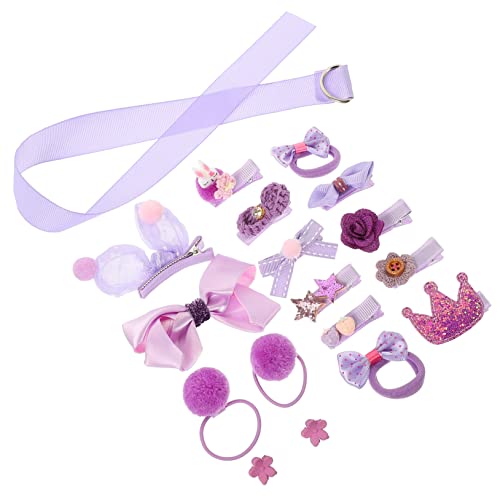 CHICAMPERA Haaraccessoires Set für Mädchen Teilig Haarklammern Haarspangen und Elastischen Haargummis für Verschiedene Frisuren und Besondere Anlässe Lila Opp Tasche von CHICAMPERA