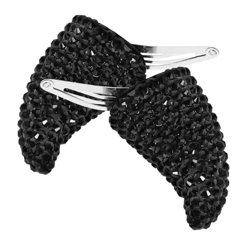 CHICAMPERA Halloween Teufelshörner Haarklammern mit Strass Schwarzer Kopfschmuck für Damen Festliche Haarclips Geeignet für Kostüm Party und Cosplay Vielseitiger Halloween-haarschmuck von CHICAMPERA