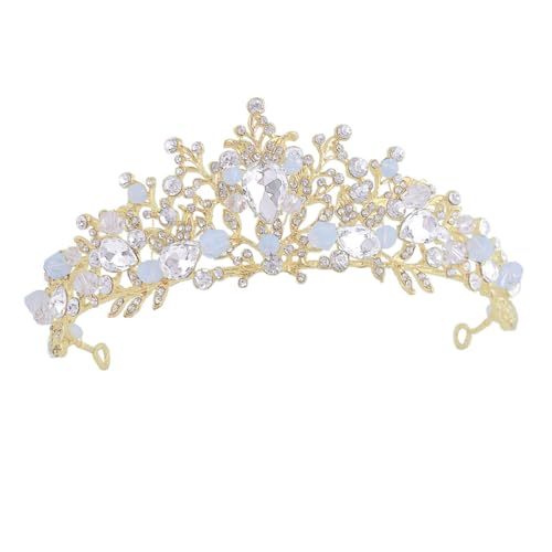 CHICAMPERA Krone Haarschmuck Elegant Gold Tiara Stirnband für Mädchen Geburtstag Party Fest Brautjungfer von CHICAMPERA