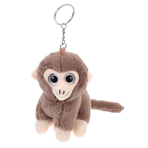 CHICAMPERA Niedlicher Affen Plüsch Schlüsselanhänger Braun Weicher Stofftier Anhänger für Handtasche Rucksack und Handy Vielseitig Einsetzbar Perfektes für Tägliche Essentials von CHICAMPERA