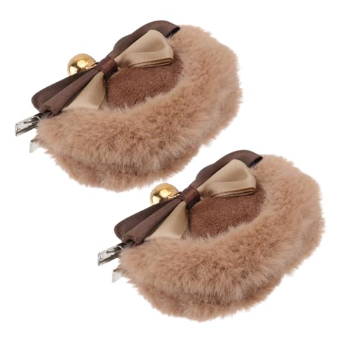 CHICAMPERA Plüsch Haarklammer mit Doppelschleife und Bärenohren Weiches Stoffmaterial Niedlicher Cosplay Haarschmuck für Damen und Mädchen Geeignet für Partys und Alltag von CHICAMPERA