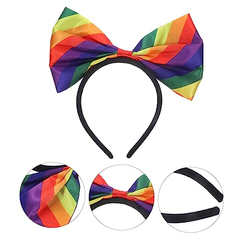 CHICAMPERA Regenbogen Stirnband Mit Schleife Für Frauen Elastisches Haaraccessoire Festival Kopfbedeckung Bequem Und Hautfreundlich Für Partys Und Besondere Anlässe von CHICAMPERA