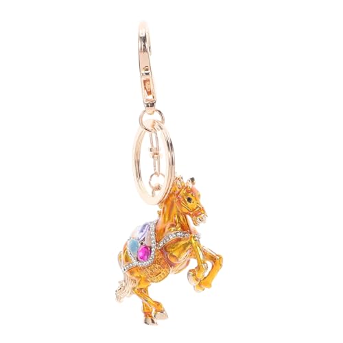 CHICAMPERA Rhinestone Pferdeschlüsselanhänger aus Robustem Legierungsmetall Eleganter Chinesischer Pferdeanhänger für Autoschlüssel Handtaschen Rucksäcke Stilvolle Feng Shui Deko von CHICAMPERA