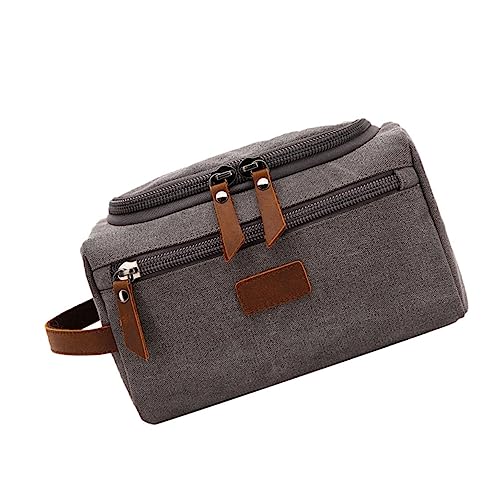 CHICAMPERA Robuste Reise Waschtasche Multifunktionaler Canvas Kulturbeutel Tragbarer Organizer für Herren und Damen Geräumiger Toilettenartikel Organizer für Geschäfts und Privatreisen von CHICAMPERA