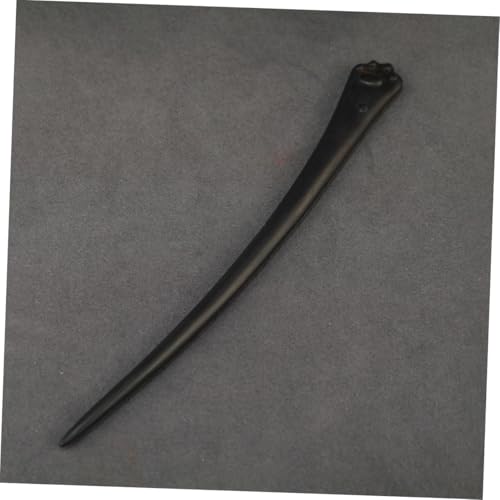 CHICAMPERA Schwarzer Retro Katzenpfoten Haarnadel aus Ebenholz Chinesischer Haarschmuck für Damen Lange Haarnadel Einfach zu Tragen Eleganter Haarstab für Alltag und Festlichkeiten von CHICAMPERA