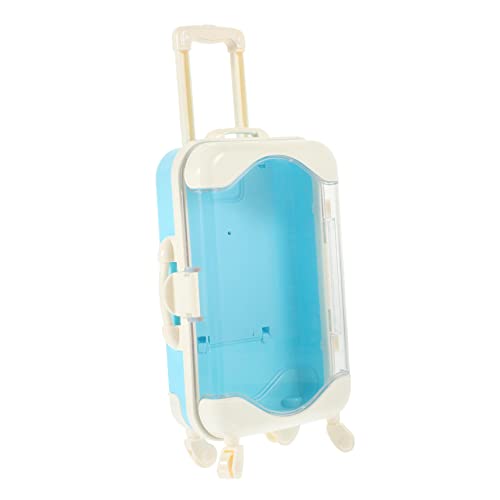 CHICAMPERA Simuliertes Reisefall Träger Mini Gepäck Tasche Spielzeugkoffer für Kinderspielzeugspeicherkoffer kleines Kofferspielzeug Tiny Travel Storage Koffer Plastik Blau von CHICAMPERA