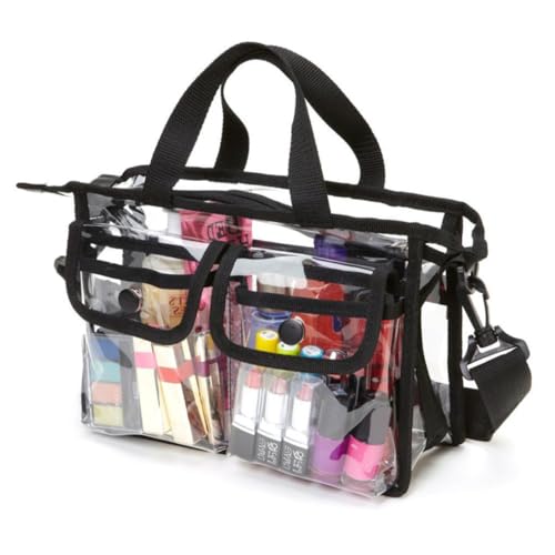 CHICAMPERA Transparente wasserdichte Schultertasche aus Eva mit Großem Fassungsvermögen Multifunktionale Kosmetiktasche zum Reisen Leicht Tragbar und Kratzfest als Make Up Tasche für Damen von CHICAMPERA
