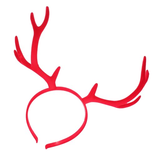CHICAMPERA Weihnachtliches Stirnband mit Großem Rotem Rentiergeweih Festliches Haarreif-accessoire für Damen und Herren Leichtes Tragbares Haarband für Party Event-dekoration von CHICAMPERA