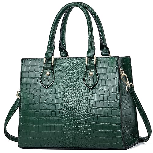 CHICAROUSAL Crossbody Geldbörsen und Handtaschen für Frauen PU Leder Tote Top Griff Satchel Schultertaschen, Dk Green Stw von CHICAROUSAL