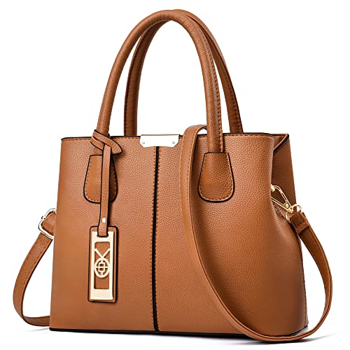 CHICAROUSAL Geldbörsen und Handtaschen für Frauen Leder Crossbody Taschen Damen Tote Schultertasche, Braun von CHICAROUSAL