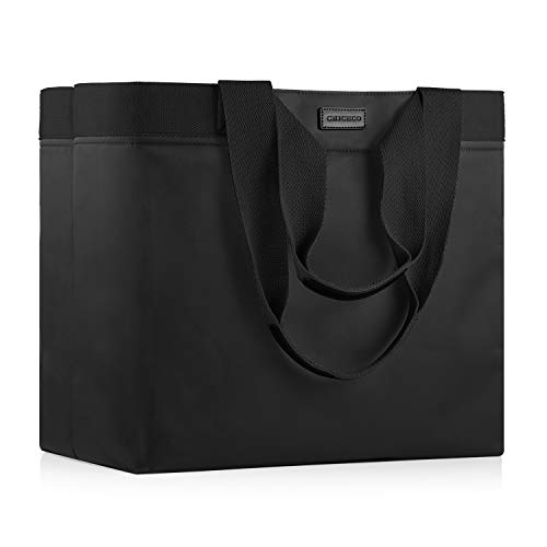 CHICECO Extra Große Shopper Handtasche für Damen Arbeitstasche Reisetasche Wasserdicht XXL, Schwarz(mit 2 Steckfächern) von CHICECO