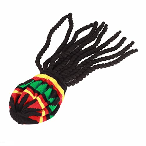 Dreadlocks Perücke Hut, Lange Schwarze Dreadlocks Perücke Strickmütze Dreadlocks Perücke Mütze für Frauen Halloween Stilvoller Stretch von CHICIRIS