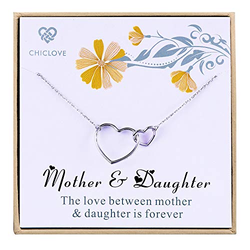 CHICLOVE Geschenk für Mama - Mutter und Tochter Halskette mit 925 Sterling Silber ineinandergreifenden Herzen CHICLOVE Geschenk für Mama - Mutter und Tochter Halskette mit 925 Sterling Silber ineinandergreifenden Herzen von CHICLOVE
