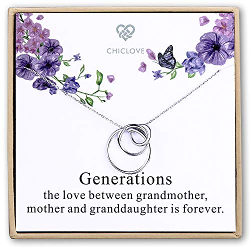 CHICLOVE Sterling Silber 3 Kreise Halskette - Generation Halskette - Großmutter Mutter Tochter Halsketten - Familie Halskette - Oma Geschenk - Mutter Tochter Halskette CHICLOVE Sterling Silber 3 Kreise Halskette - Generation Halskette - Großmutter Mutter Tochter Halsketten - Familie Halskette - Oma Geschenk - Mutter Tochter Halskette von CHICLOVE