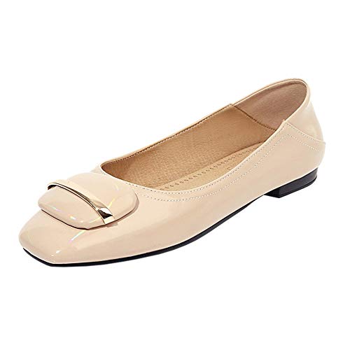 CHICMARK Bequeme Ballerinas mit Eckiger Zehenpartie für Damen (Aprikose, 38) von CHICMARK